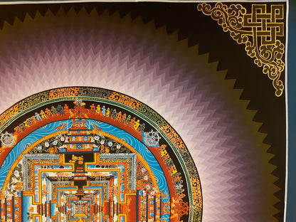 Tibetan Buddhism Canvas Cloth Ritual Kalachakra Mandala Rainbow Thangka Lama Hand Painting Art Nepal free