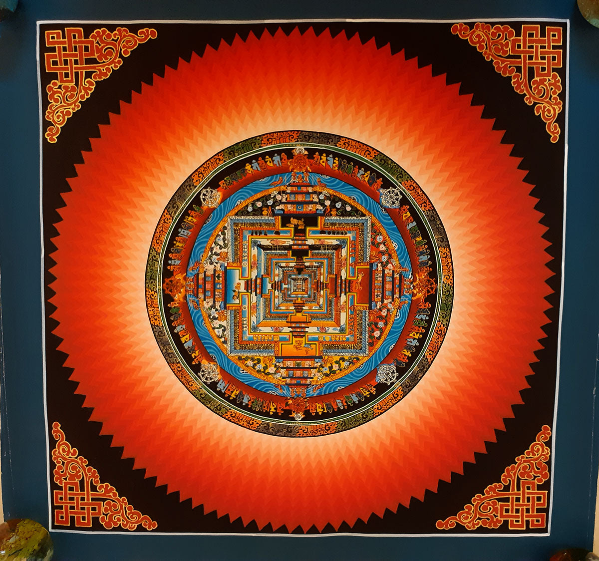 Tibetan Buddhism Ritual Kalachakra Mandala Rainbow Thangka Canvas Cloth Hand Painting Nepal free