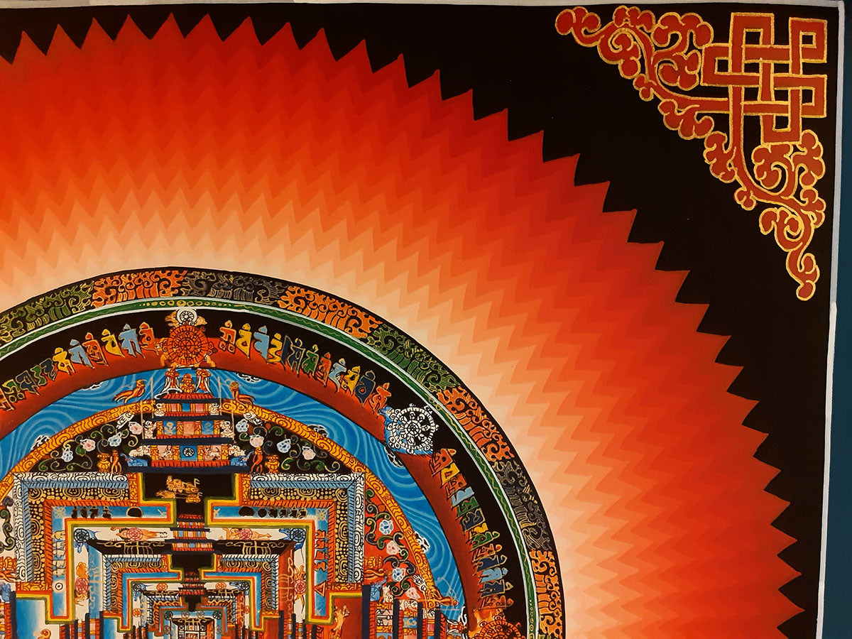 Tibetan Buddhism Ritual Kalachakra Mandala Rainbow Thangka Canvas Cloth Hand Painting Nepal free