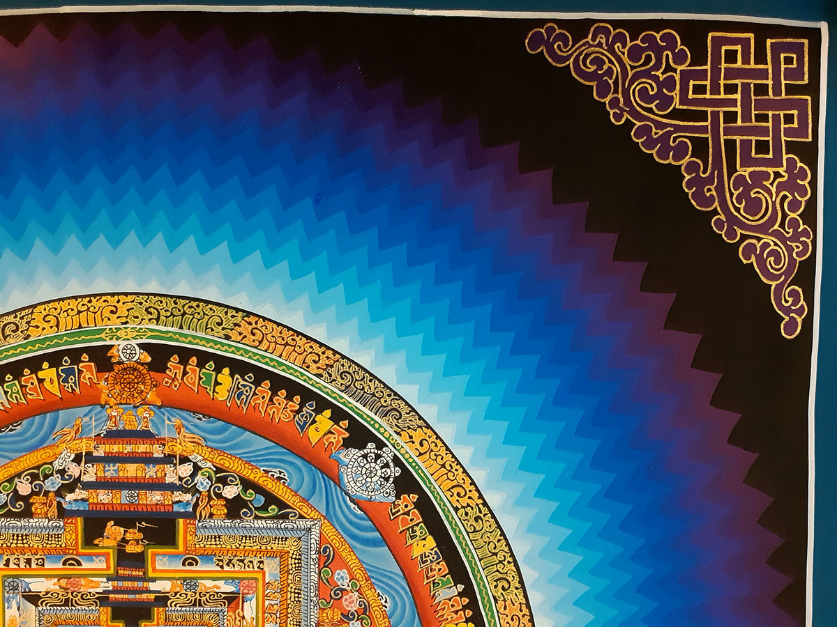 Tibetan Buddhism Ritual Kalachakra Mandala Canvas Cloth Thangka Hand Painting Nepal free