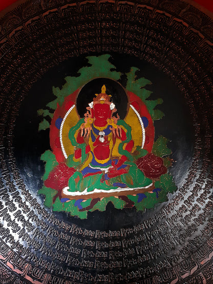 Hand Painting Lord Vajrasattva  Om Mantra Itching Copper Wall hanging Mandala Nepal free