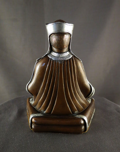 Buddhism Tibetan Guru Gampopa Dakpo Lharje Silver Oxide Copper Statue Sculpture free