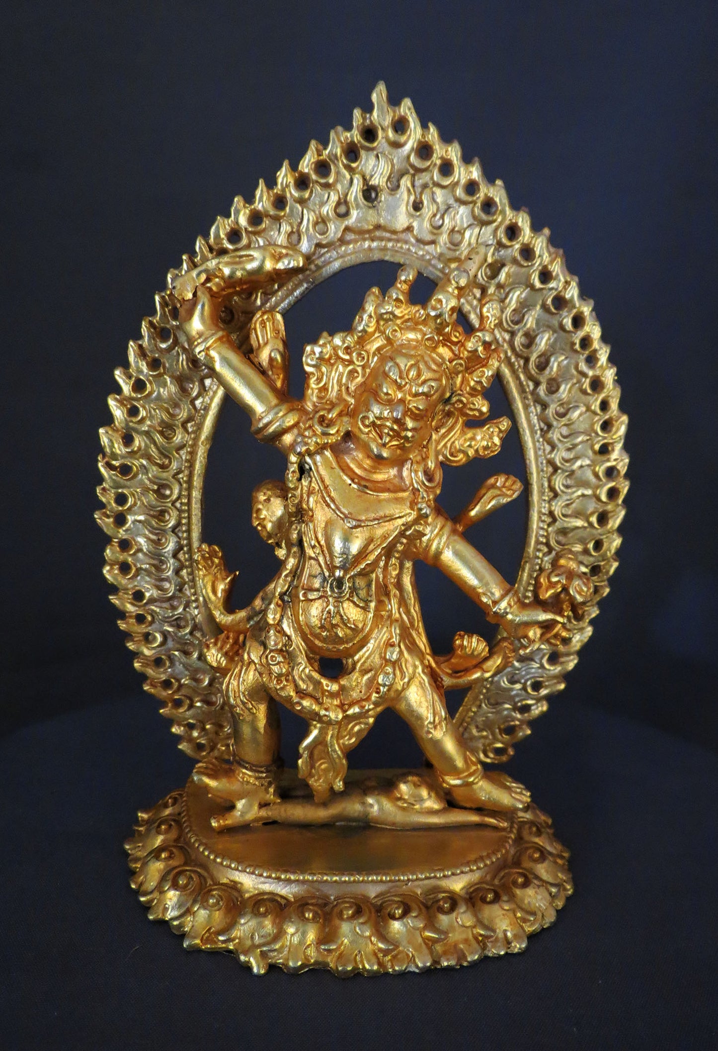 Tibetan Buddhism Wrathful Deity Ekajati Ekajata Samantabhadri Gold Plated Copper Statue Sculpture Figure Nepal free