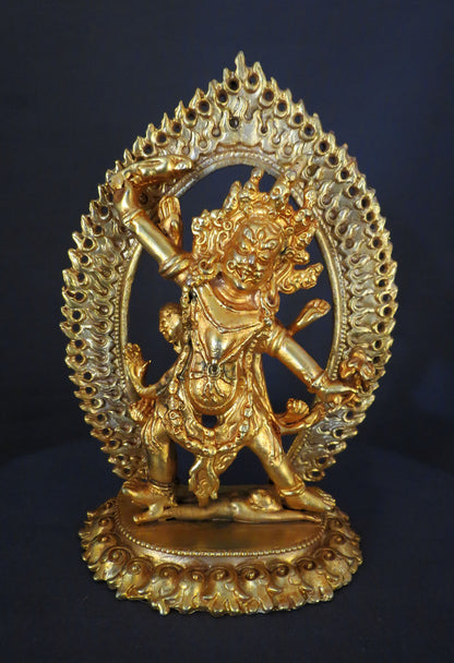 Tibetan Buddhism Wrathful Deity Ekajati Ekajata Samantabhadri Gold Plated Copper Statue Sculpture Figure Nepal free