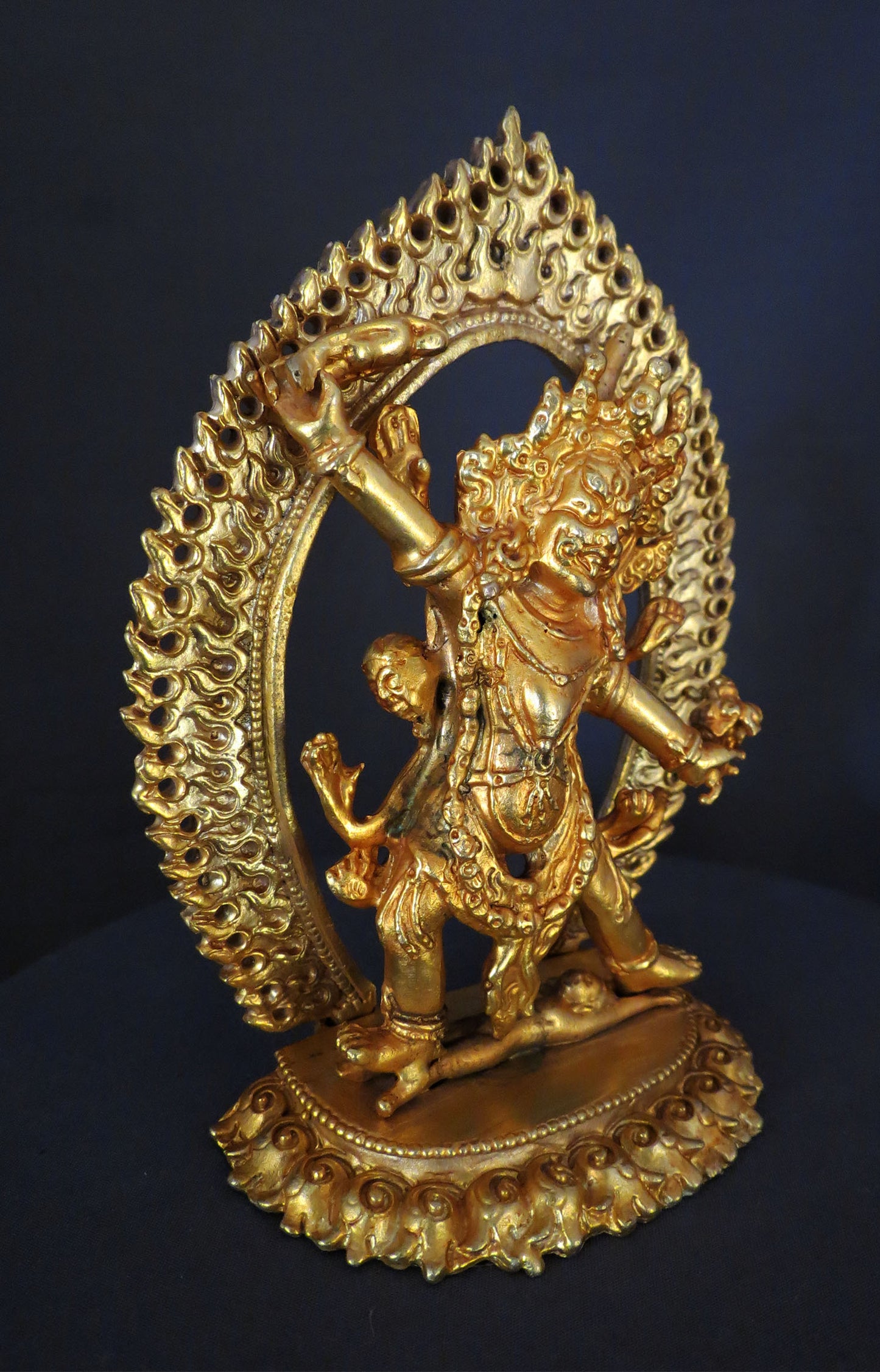 Tibetan Buddhism Wrathful Deity Ekajati Ekajata Samantabhadri Gold Plated Copper Statue Sculpture Figure Nepal free