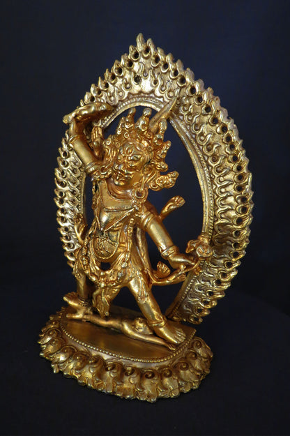 Tibetan Buddhism Wrathful Deity Ekajati Ekajata Samantabhadri Gold Plated Copper Statue Sculpture Figure Nepal free