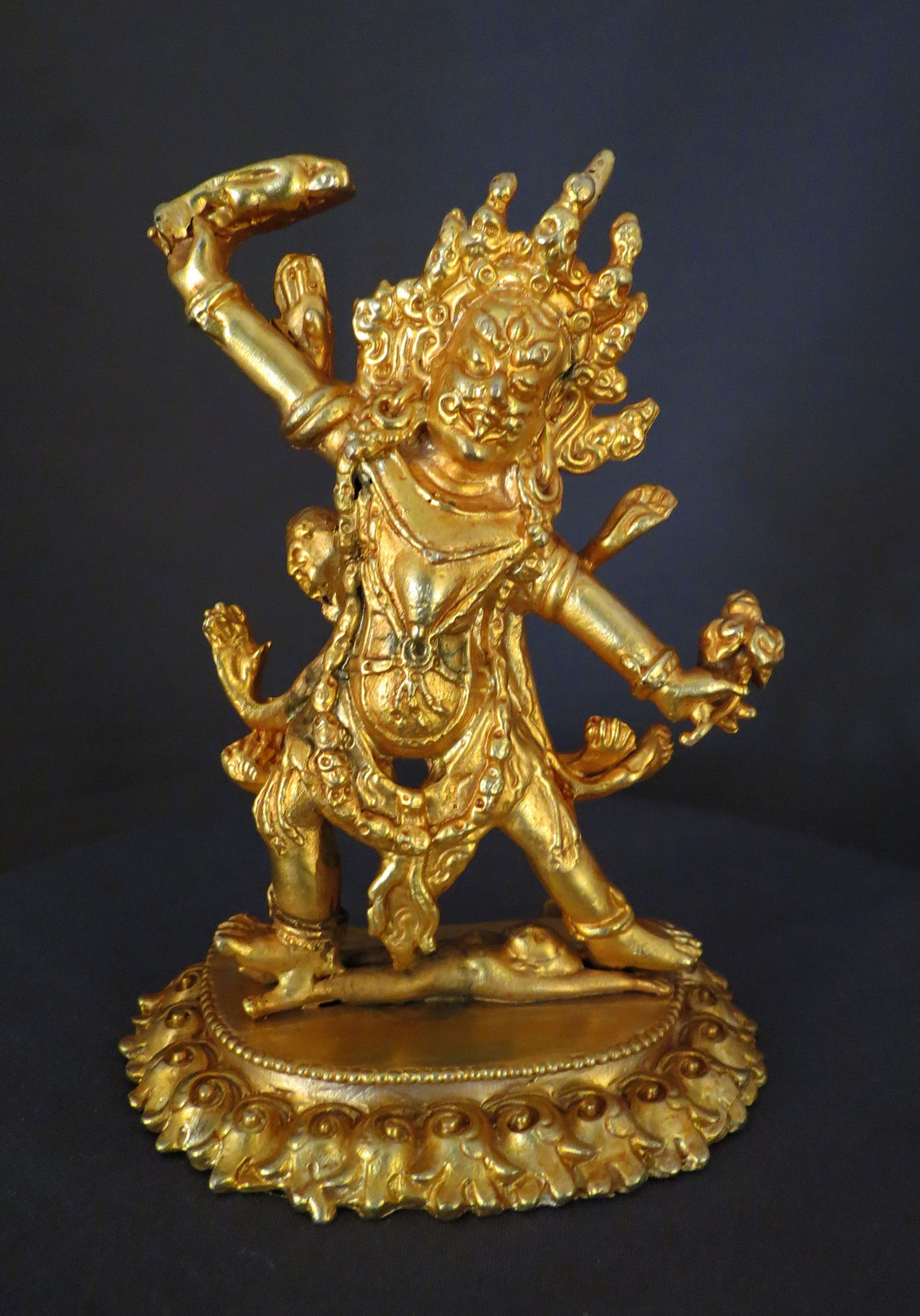 Tibetan Buddhism Wrathful Deity Ekajati Ekajata Samantabhadri Gold Plated Copper Statue Sculpture Figure Nepal free