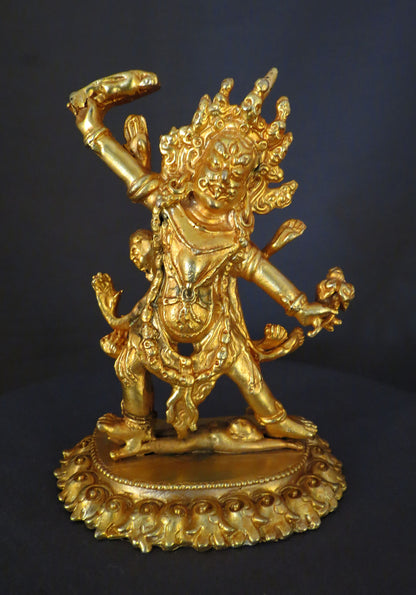 Tibetan Buddhism Wrathful Deity Ekajati Ekajata Samantabhadri Gold Plated Copper Statue Sculpture Figure Nepal free