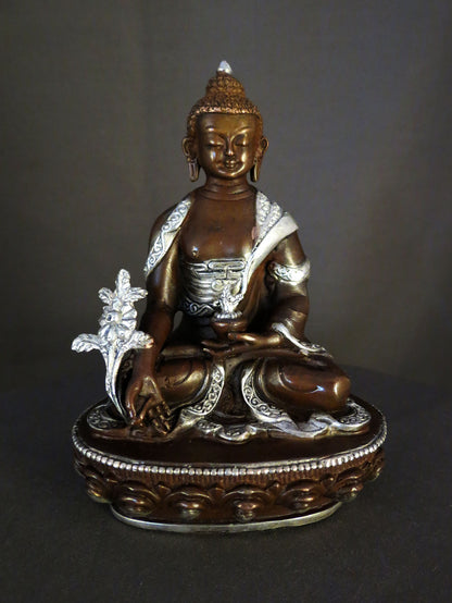 Tibetan Buddhism Eight Manifestations of Guru Silver Oxide Copper Statue Sculpture Nepal