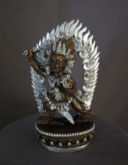 Tibetan Buddhism Eight Manifestations of Guru Silver Oxide Copper Statue Sculpture Nepal