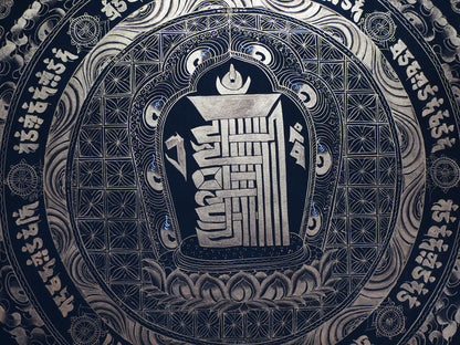 Tibetan Buddhism Ritual Kalachakra Mantra Tantra Thangka Hand Painting Art Black free