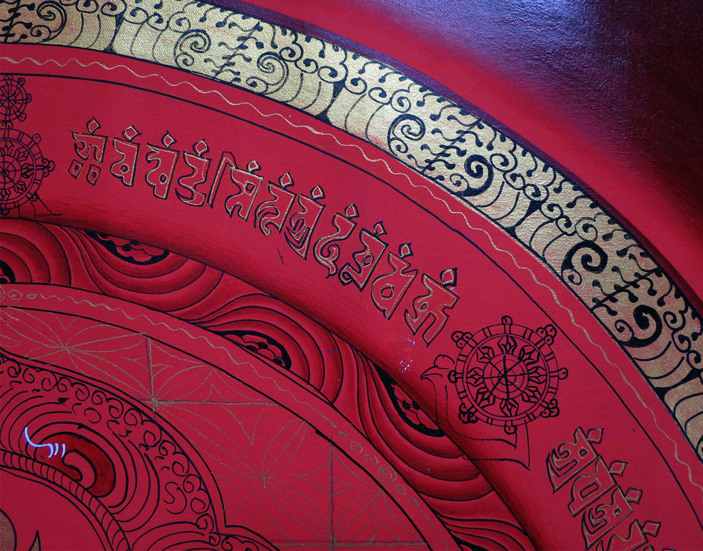Tibetan Buddhism Ritual Kalachakra Mantra Tantra Thangka Hand Painting Art Red free