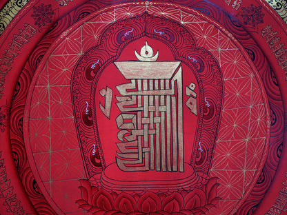 Tibetan Buddhism Ritual Kalachakra Mantra Tantra Thangka Hand Painting Art Red free