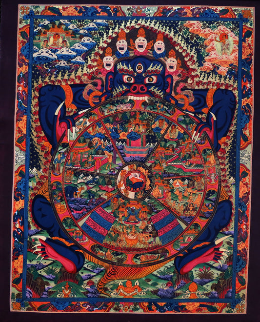 Tibetan Buddhism Wheels of Life Bhava Chakra Samsara Thangka Art Painting free