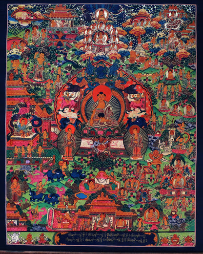 Tibetan Buddhism Life of Buddha History Mandala Thangka Art Painting Nepal free