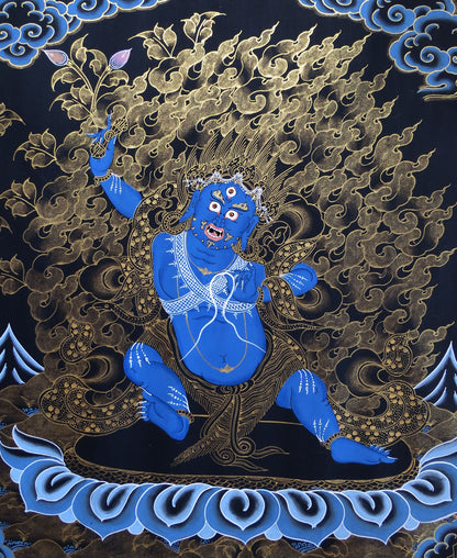 Tibetan Buddhism Boddhisattva Lord Manjushri Chenrezig Vajrapani 3 in 1 Lama hand Painting Thangka free