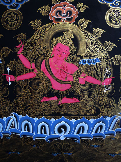 Tibetan Buddhism Boddhisattva 5 Dhyani Lord Manjushri Manjushree 5 in 1 Thangka Art Painting free