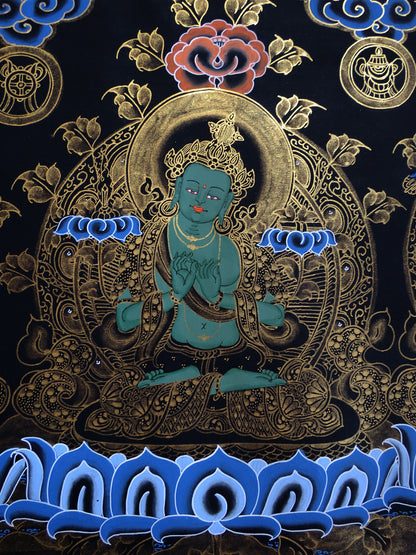 Tibetan Buddhism Boddhisattva 5 Dhyani Lord Manjushri Manjushree 5 in 1 Thangka Art Painting free