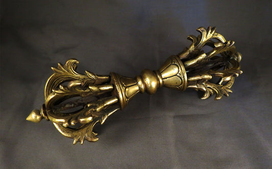Tibetan Buddhism Ritual Brass 10" Meditation Dorje Vajra Handmade Nepal free