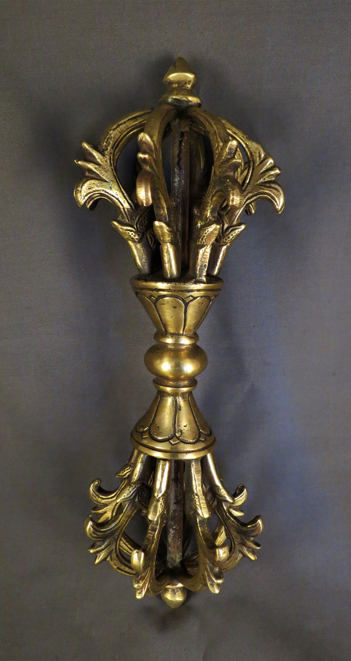 Tibetan Buddhism Ritual Brass 10" Meditation Dorje Vajra Handmade Nepal free