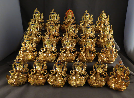 Tibetan Buddhism Gold Face Goddess 9 cm Set of 21 Green Tara Dolma Gold Plated Copper Statue Sculpture Figure free (Copy)