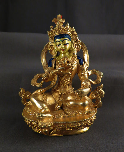 Tibetan Buddhism Gold Face Goddess 9 cm Set of 21 Green Tara Dolma Gold Plated Copper Statue Sculpture Figure free (Copy)