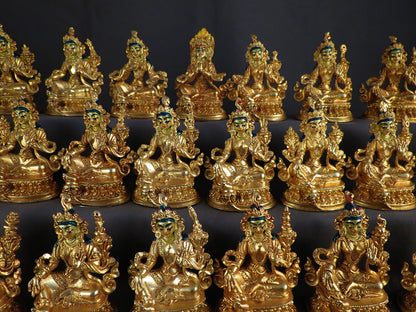 Tibetan Buddhism Gold Face Goddess 6 cm Set of 21 Green Tara Dolma Gold Plated Copper Statue Sculpture Figure free