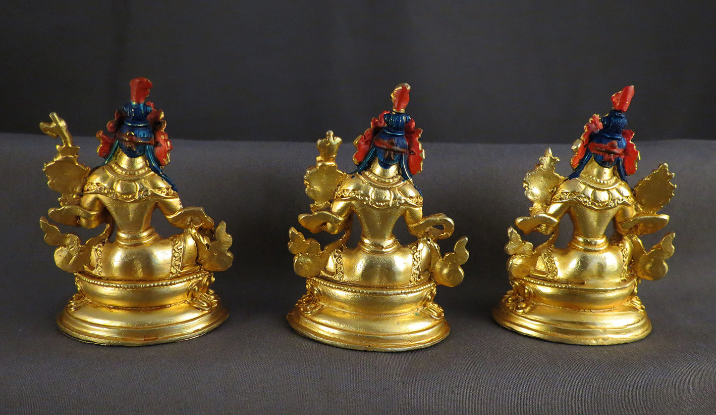 Tibetan Buddhism Gold Face Goddess 6 cm Set of 21 Green Tara Dolma Gold Plated Copper Statue Sculpture Figure free