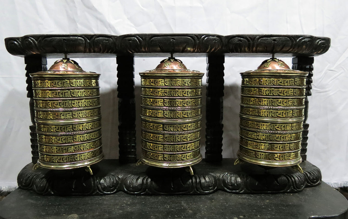 Tibetan Buddhism Copper Brass Prayer Wheel - Om Mani Padme Hum Mantra