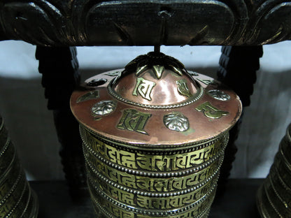 Tibetan Buddhism Copper Brass Prayer Wheel - Om Mani Padme Hum Mantra