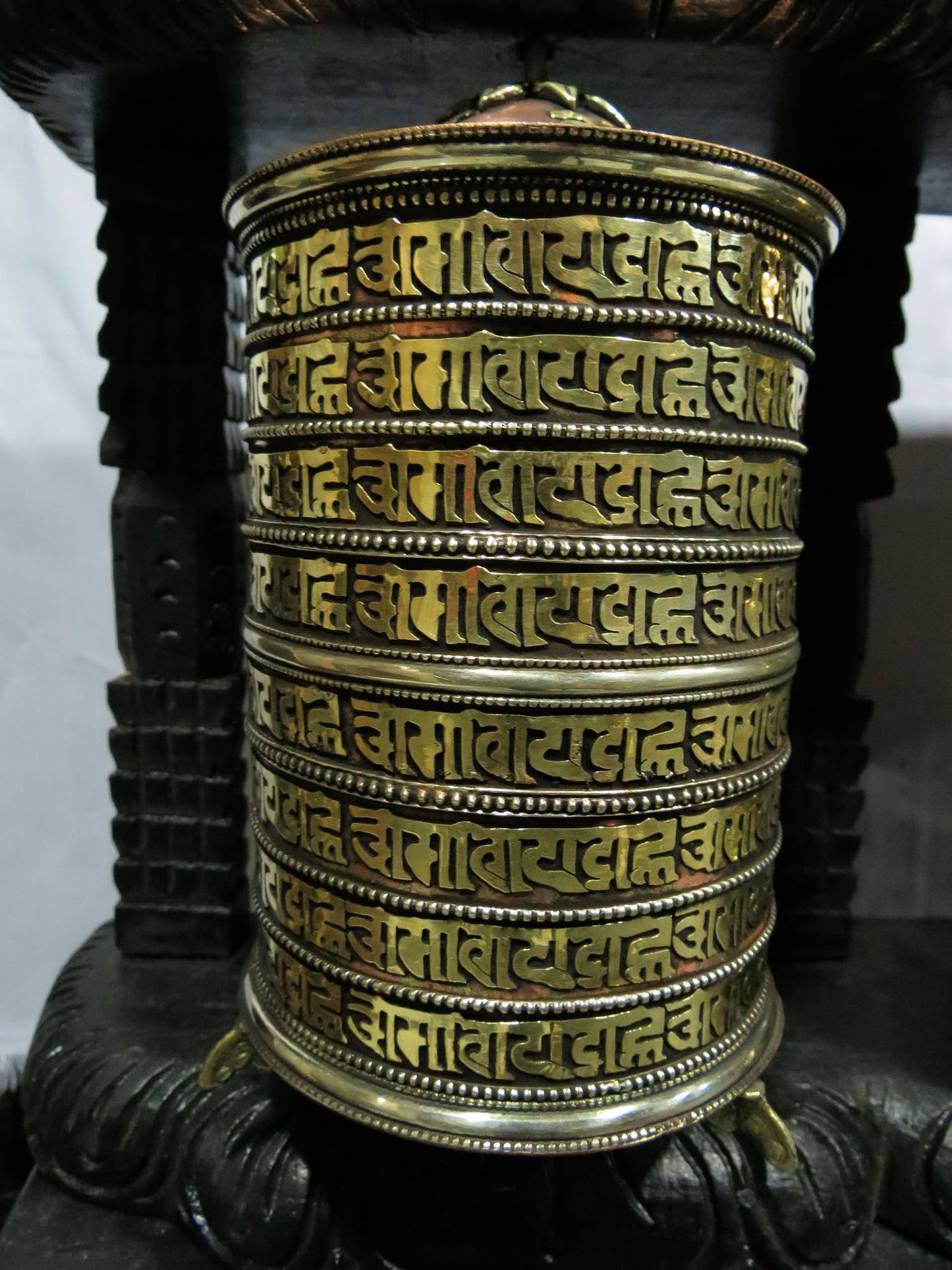 Tibetan Buddhism Copper Brass Prayer Wheel - Om Mani Padme Hum Mantra