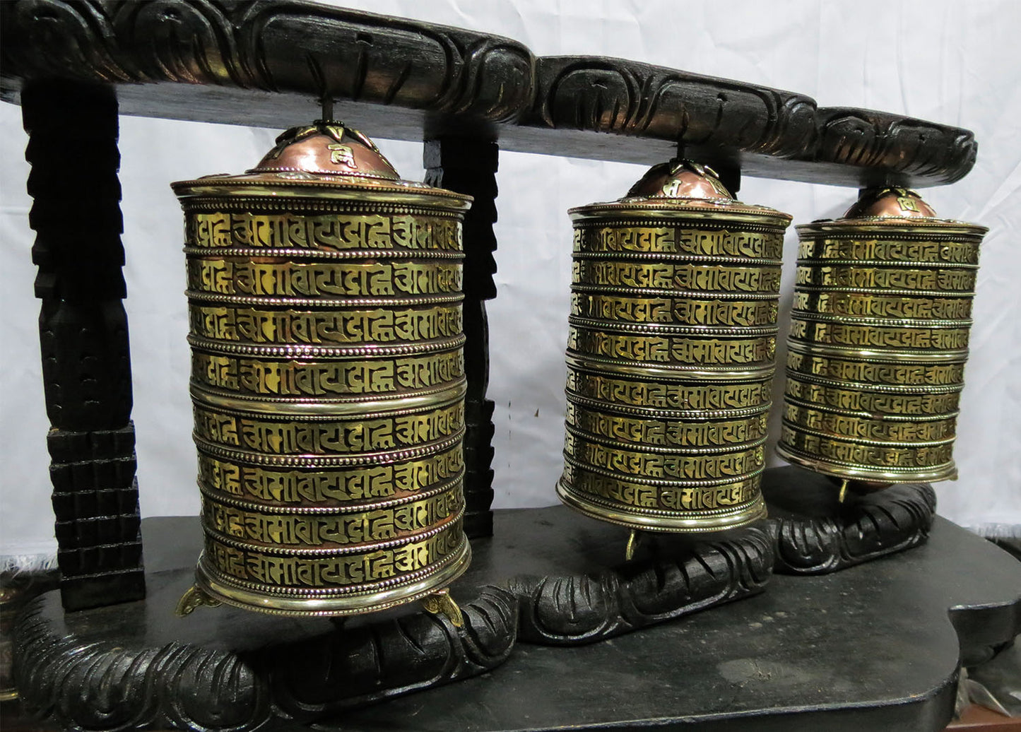 Tibetan Buddhism Copper Brass Prayer Wheel - Om Mani Padme Hum Mantra