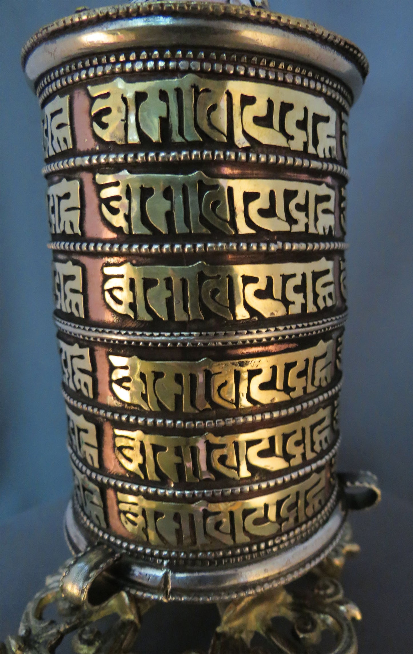 Tibetan Buddhism Lama 6 Lane Om Mani Padme Hum Mani Padme Hum Mantra Brass Copper Handmade Prayer Wheel