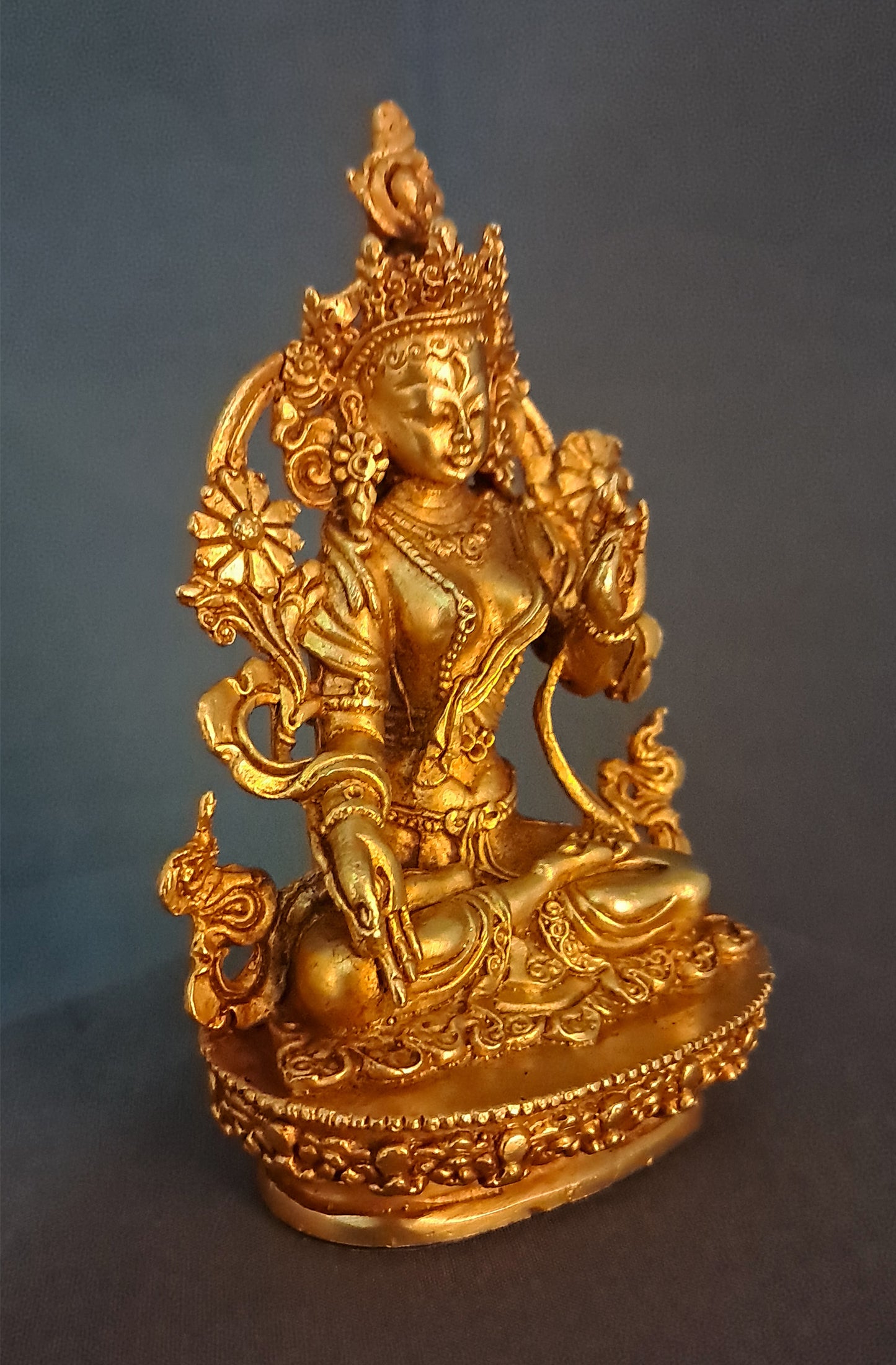 Tibetan Buddhism Goddess White Tara Rupa Gold Plated Copper Statue Figure Nepal free