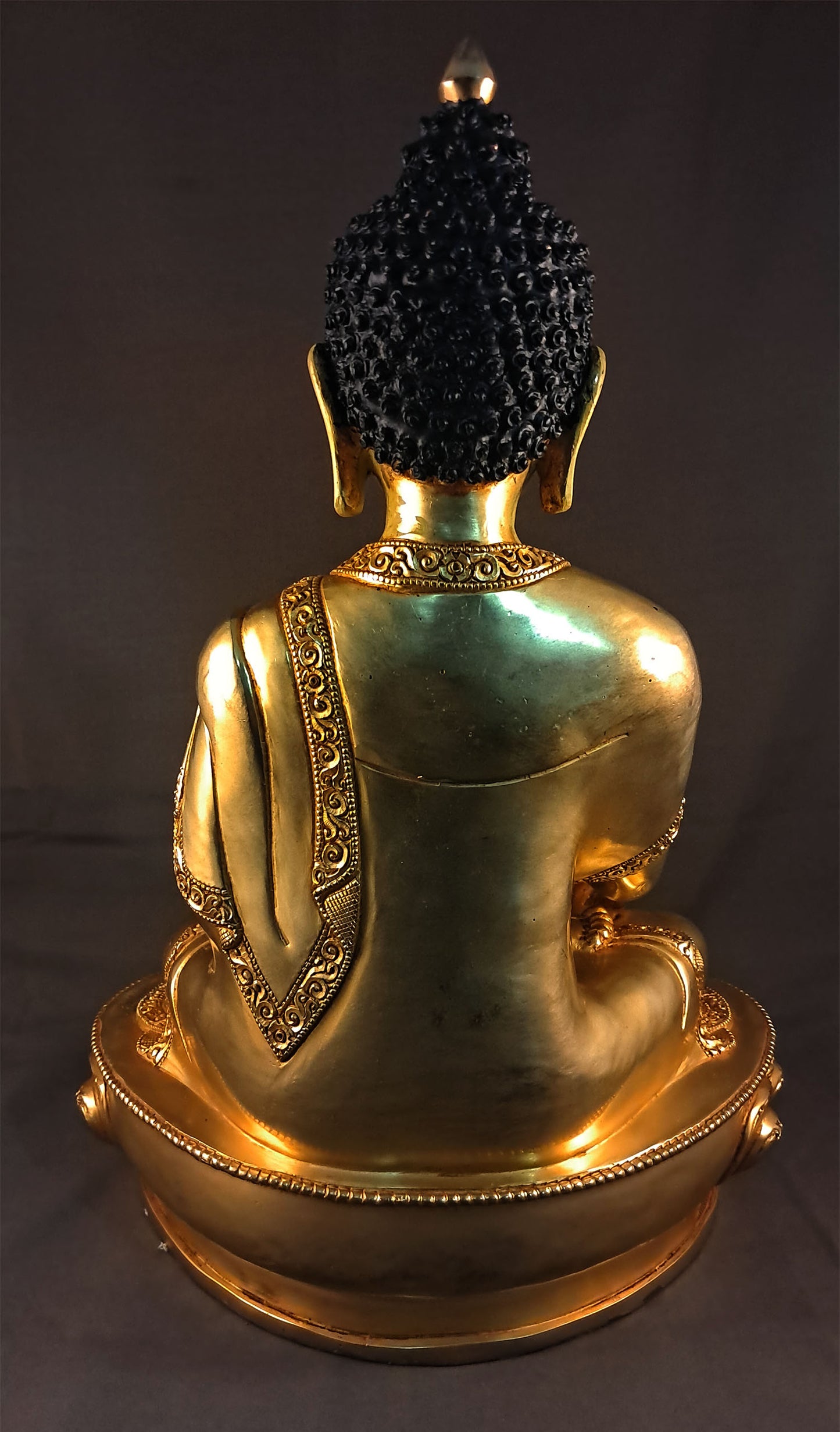 Gold Face Shakyamuni Buddha Statue: Gold-Plated Copper Hand-Carved Buddhism Sculpture Figure Nepal free