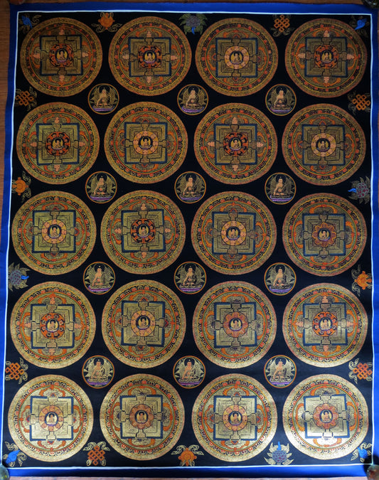 Tibetan Buddhism Shakyamuni Buddha Ritual 20 Buddha Mandala Hand Painting Thangka Art Nepal free