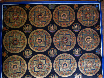 Tibetan Buddhism Shakyamuni Buddha Ritual 20 Buddha Mandala Hand Painting Thangka Art Nepal free