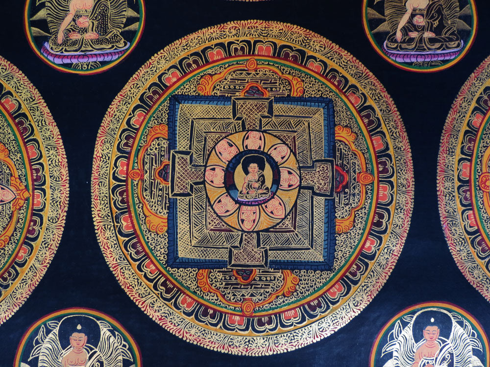 Tibetan Buddhism Shakyamuni Buddha Ritual 20 Buddha Mandala Hand Painting Thangka Art Nepal free