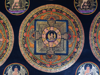 Tibetan Buddhism Shakyamuni Buddha Ritual 20 Buddha Mandala Hand Painting Thangka Art Nepal free
