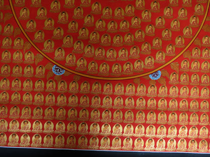 Tibetan Buddhism Lord Shakyamuni Buddha with 534 Buddha Hand Painting Thangka Nepal free