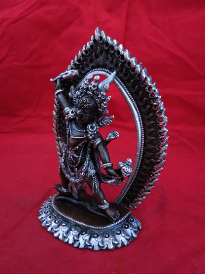 Tibetan Buddhism Wrathful Deity Ekajati Samantabhadri Silver Oxide Copper Sculpture Statue Figure Nepal free
