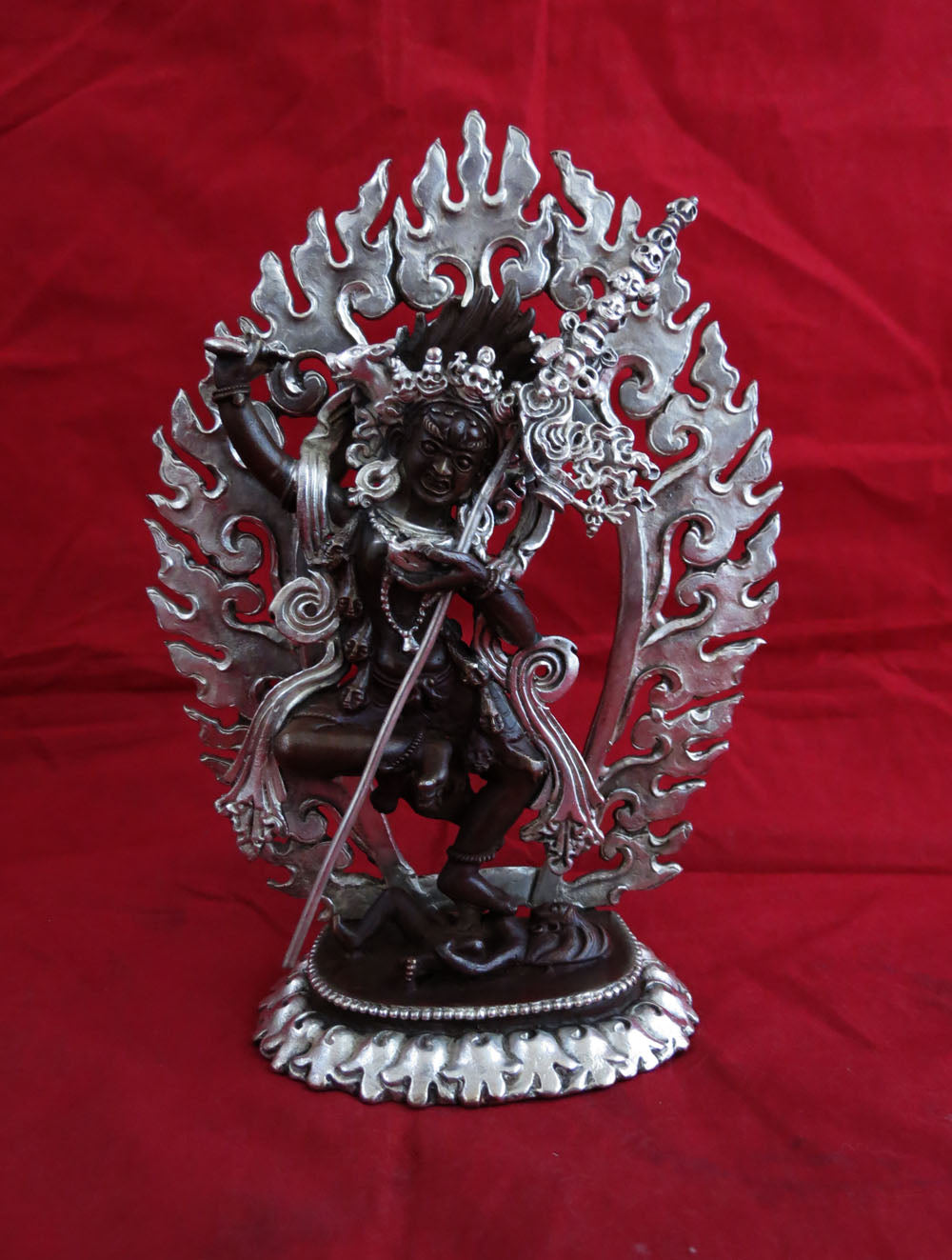 Tibetan Buddhism Set of 5 Jogini Yogini Dakini Silver Copper Oxide 6" Statue Figure Nepal