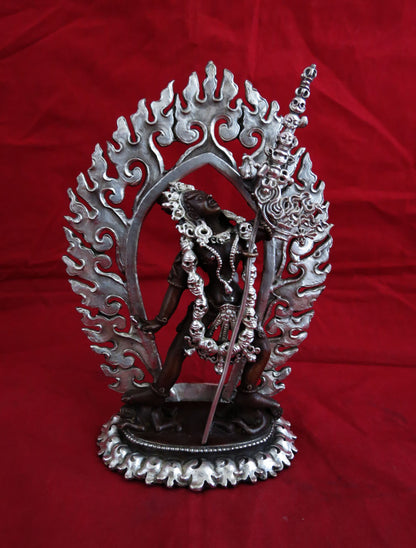 Tibetan Buddhism Set of 5 Jogini Yogini Dakini Silver Copper Oxide 6" Statue Figure Nepal