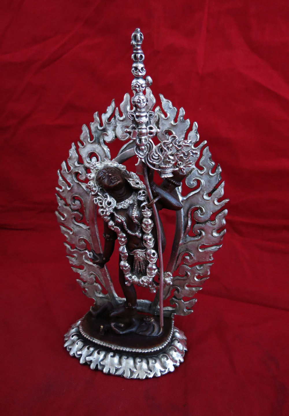 Tibetan Buddhism Set of 5 Jogini Yogini Dakini Silver Copper Oxide 6" Statue Figure Nepal