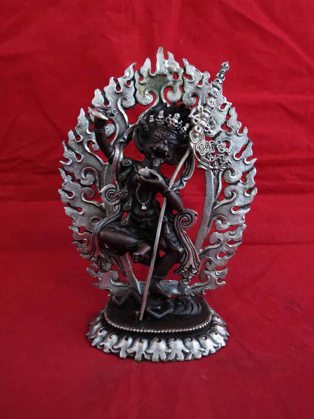 Tibetan Buddhism Set of 5 Jogini Yogini Dakini Silver Copper Oxide 6" Statue Figure Nepal