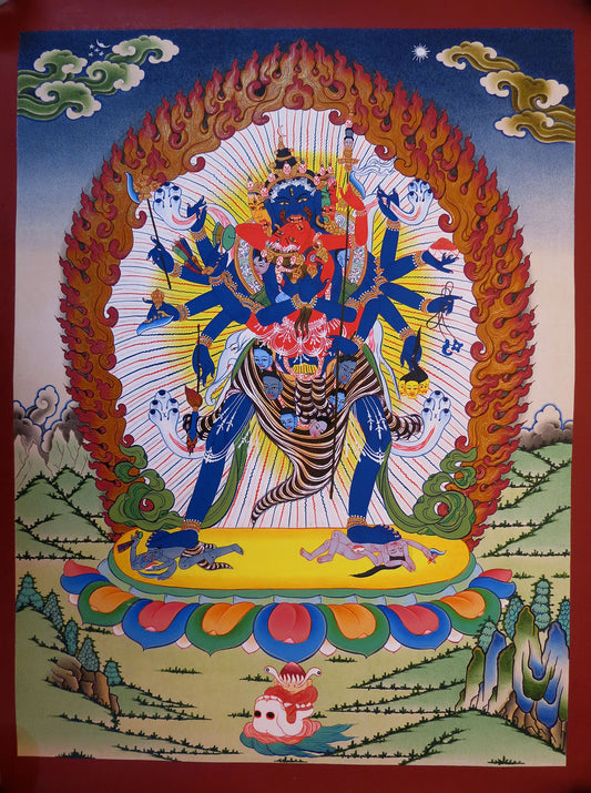 Tibetan Buddhism Wrathful Lord Cakrasamvara Chakrasamvara consort Vajra Varahi Gold Hand Painting Thangka Art Nepal free