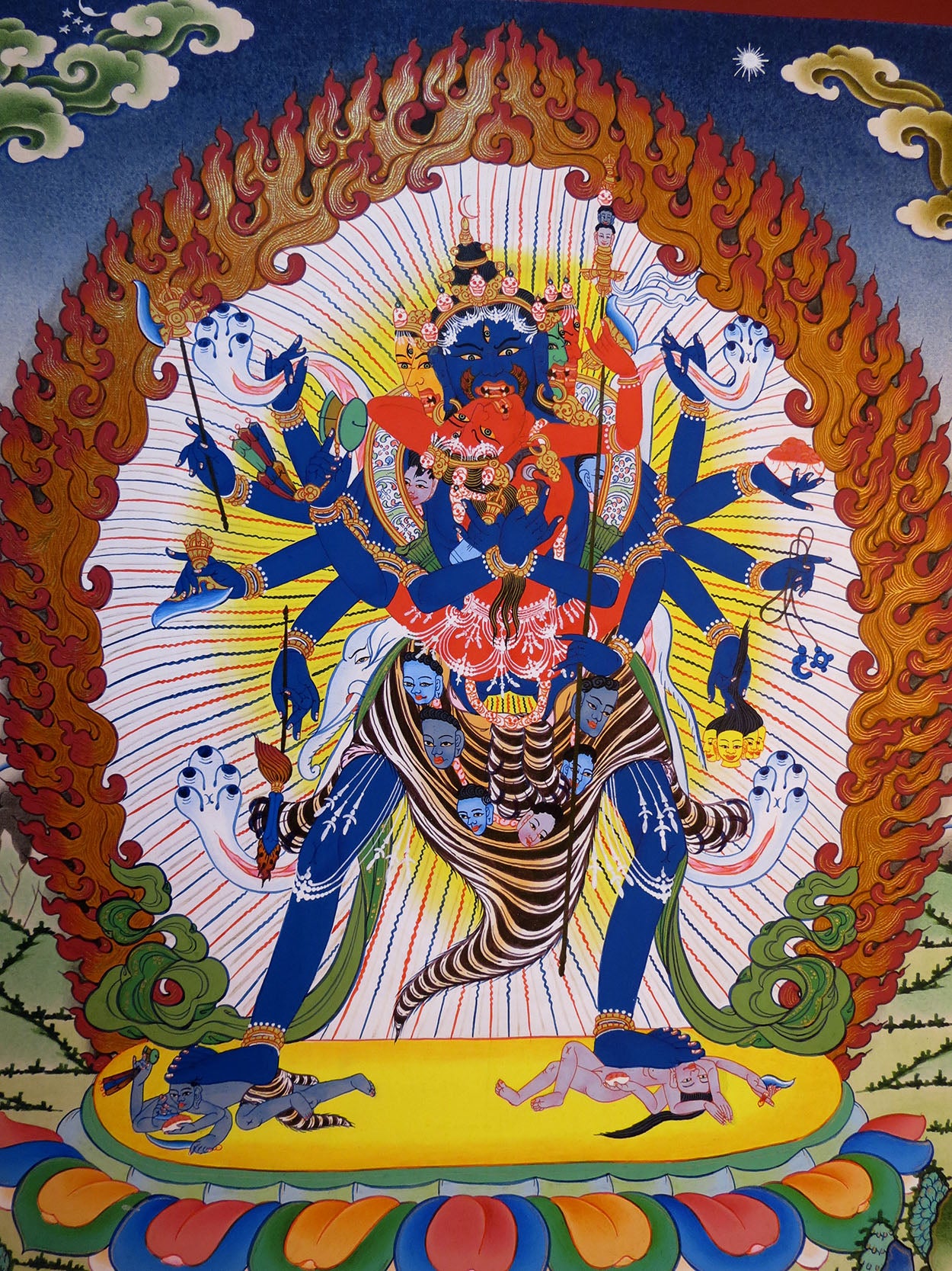 Tibetan Buddhism Wrathful Lord Cakrasamvara Chakrasamvara consort Vajra Varahi Gold Hand Painting Thangka Art Nepal free