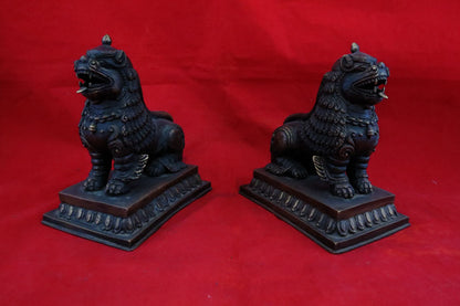 Protector Singha Pair of Lion Feng Shui Lions Foo Fu Dog Guardian Lion Statue Sculpture