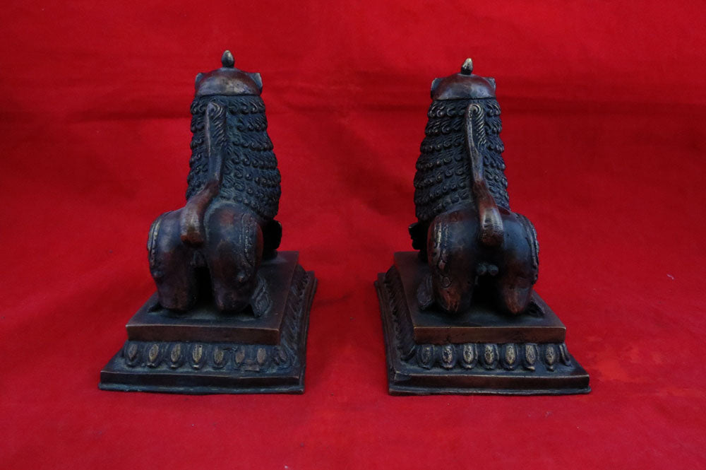 Protector Singha Pair of Lion Feng Shui Lions Foo Fu Dog Guardian Lion Statue Sculpture