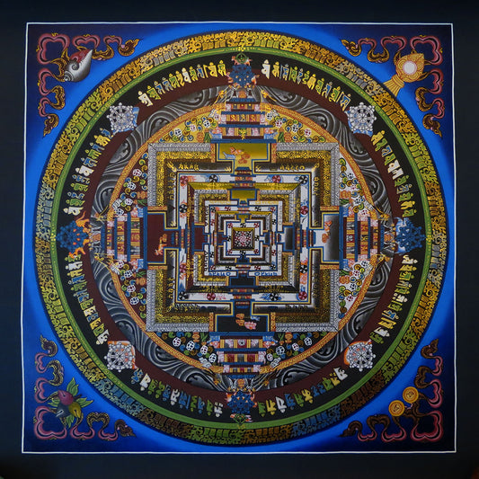 Tibetan Buddhism Ritual Kalachakra Mandala Kalachakra Tantra Gold Hand Painting Thangka free